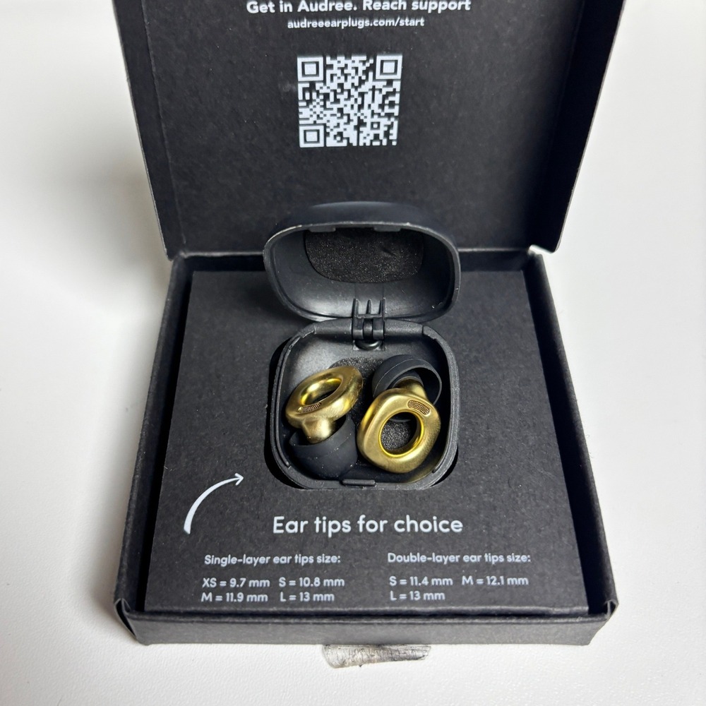 Audree Style Noise Cancelling Earplugs Gold‎ Reusable High Fidelity New Open Box